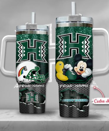 Hawaii Rainbow Warriors Ncaa Mickey Mouse Custom Stanley Quencher 40Oz Stainless Steel Tumbler With Handle