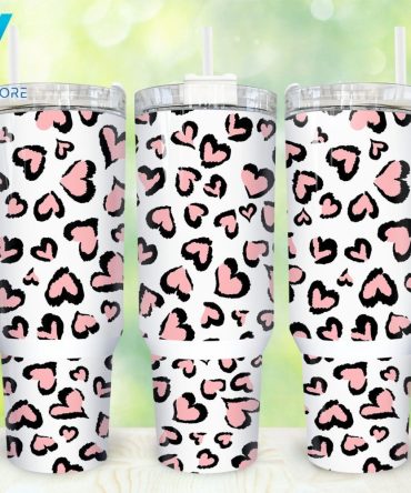 Heart Valentines Custom Stanley Quencher 40Oz Stainless Steel Tumbler With Handle