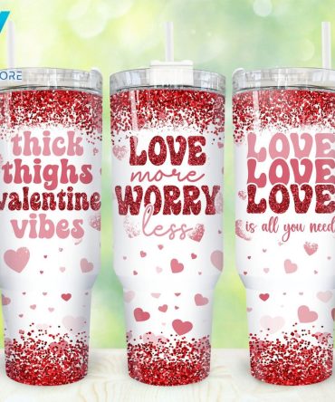 Heart Valentines Custom Stanley Quencher 40Oz Stainless Steel Tumbler With Handle