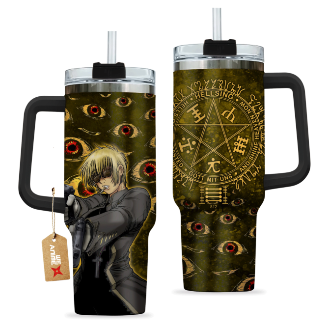 Heinkel Wolfe Hellsing Anime Custom Stanley Quencher 40Oz Stainless Steel Tumbler With Handle - Image 2