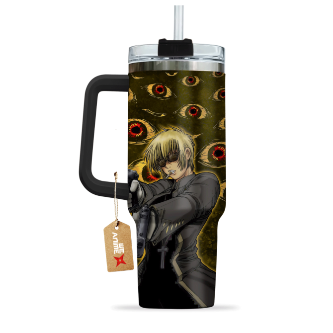 Heinkel Wolfe Hellsing Anime Custom Stanley Quencher 40Oz Stainless Steel Tumbler With Handle - Image 4