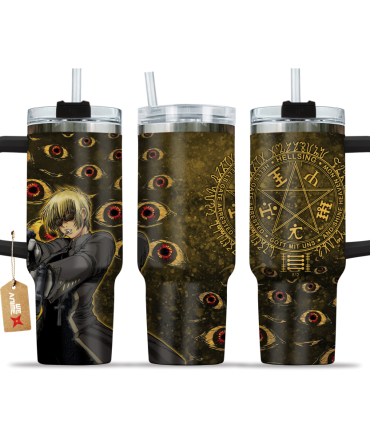 Heinkel Wolfe Hellsing Anime Custom Stanley Quencher 40Oz Stainless Steel Tumbler With Handle
