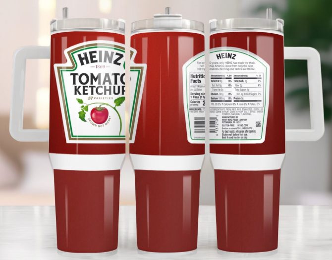 Heinz Tomato Ketchup Custom Stanley Quencher 40Oz Stainless Steel Tumbler With Handle