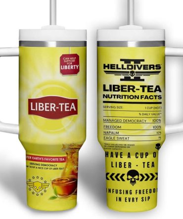 Helldivers Ii Liber-Tea Nutrition Facts Games Custom Stanley Quencher 40Oz Stainless Steel Tumbler With Handle