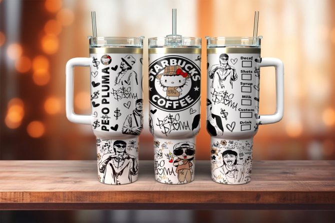 Hello Kitty Starbucks Coffee Custom Stanley Quencher 40Oz Stainless Steel Tumbler With Handle