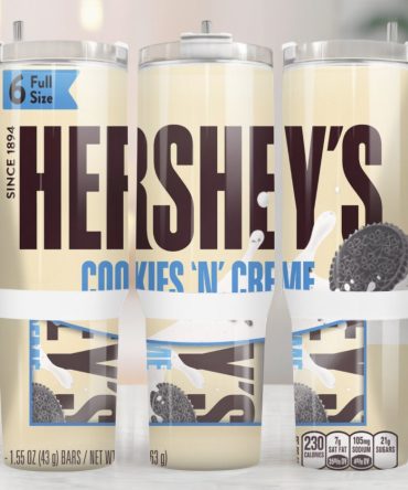 Hershey #8217;S Cookies N Cream Custom Stanley Quencher 40Oz Stainless Steel Tumbler With Handle