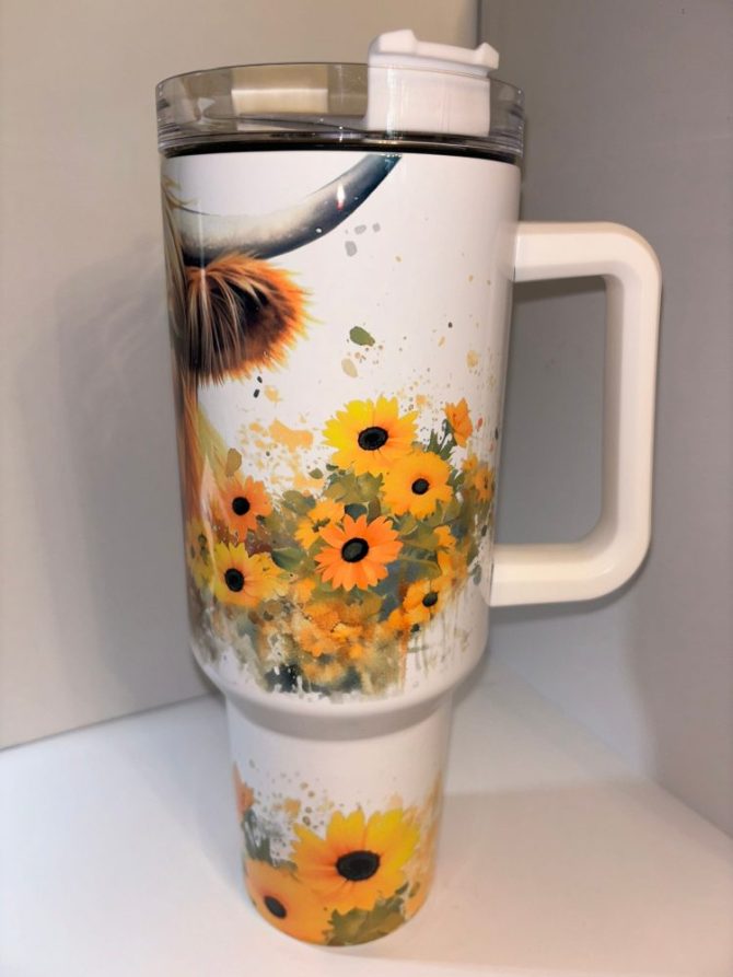 Highland Cow Custom Stanley Quencher 40Oz Stainless Steel Tumbler With Handle - Image 2