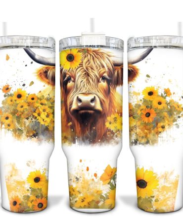 Highland Cow Custom Stanley Quencher 40Oz Stainless Steel Tumbler With Handle