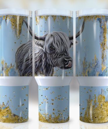Highland Cow Glitter Custom Stanley Quencher 40Oz Stainless Steel Tumbler With Handle