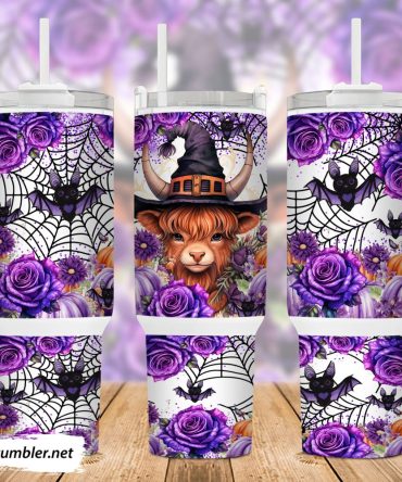 Highland Cow Witch Custom Stanley Quencher 40Oz Stainless Steel Tumbler With Handle