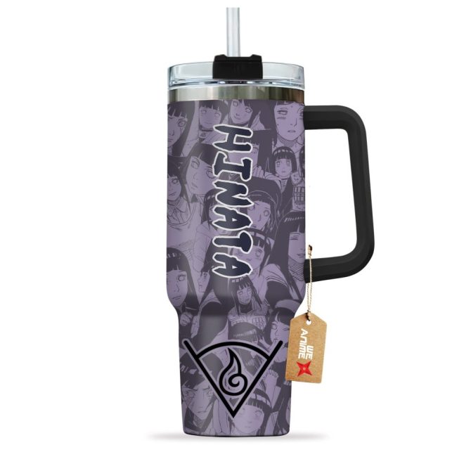 Hinata Hyuga Dragon Ball Anime Custom Stanley Quencher 40Oz Stainless Steel Tumbler With Handle - Image 2