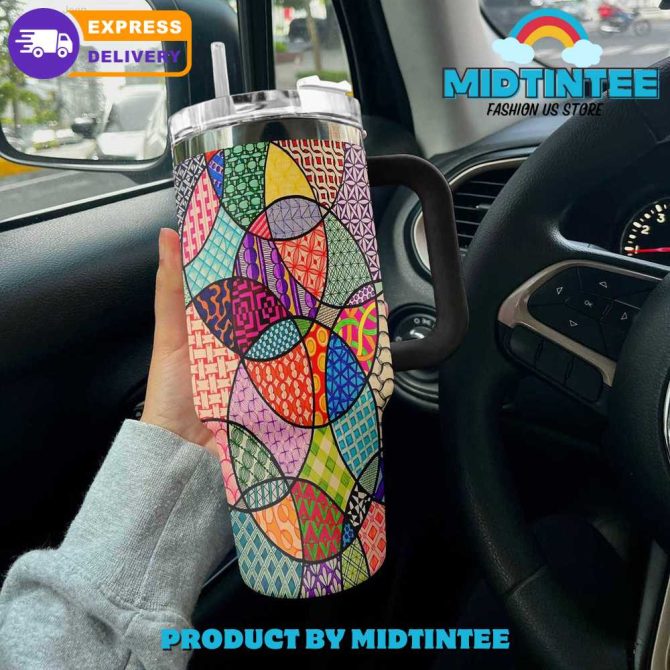 Hippie Custom Stanley Quencher 40Oz Stainless Steel Tumbler With Handle - Image 2