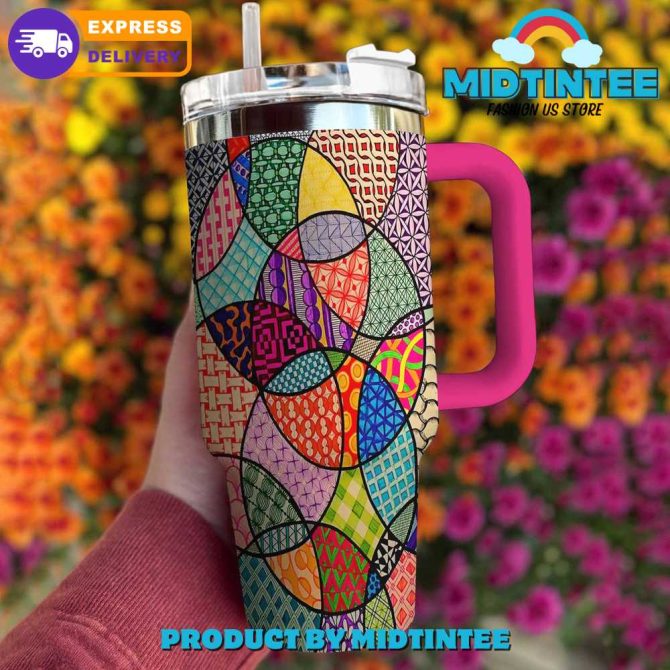 Hippie Custom Stanley Quencher 40Oz Stainless Steel Tumbler With Handle - Image 3