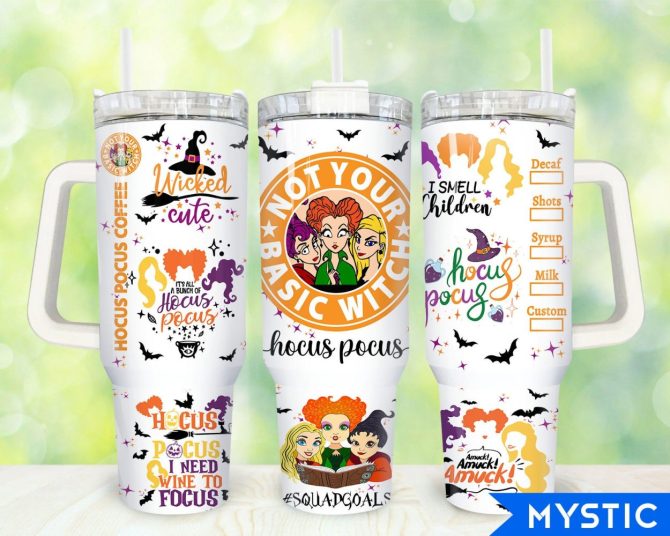 Hocus Pocus Movies Custom Stanley Quencher 40Oz Stainless Steel Tumbler With Handle