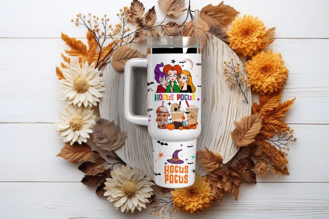 Hocus Pocus Movies Custom Stanley Quencher 40Oz Stainless Steel Tumbler With Handle - Image 2