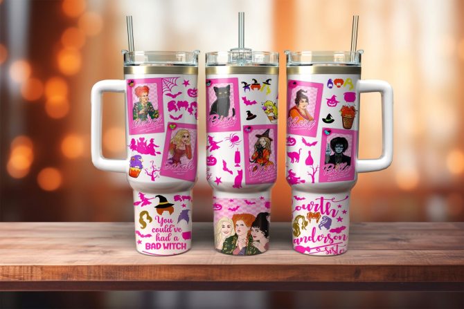 Hocus Pocus Movies Custom Stanley Quencher 40Oz Stainless Steel Tumbler With Handle