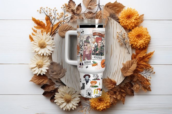 Hocus Pocus Movies Custom Stanley Quencher 40Oz Stainless Steel Tumbler With Handle - Image 2