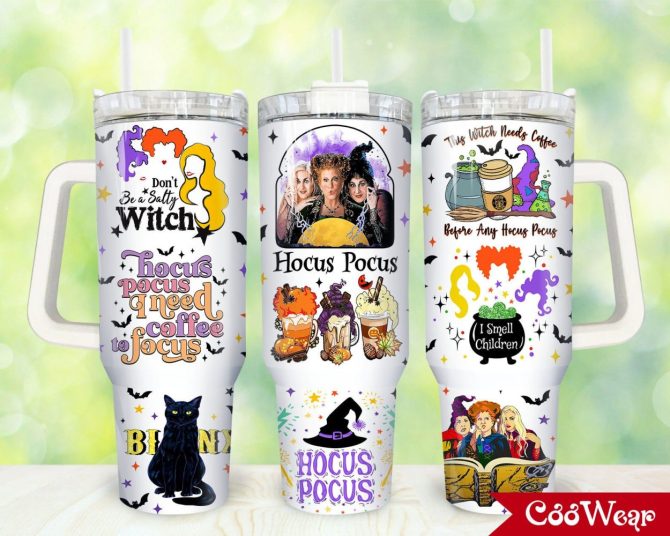 Hocus Pocus Movies Custom Stanley Quencher 40Oz Stainless Steel Tumbler With Handle