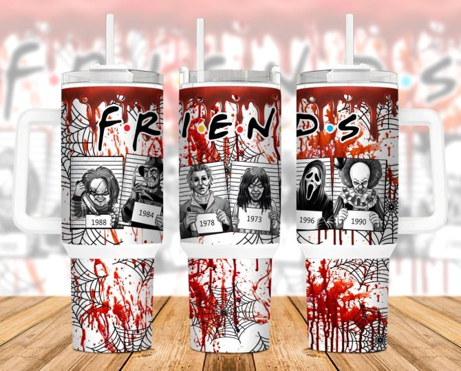 Horror Character Friends Movies Custom Stanley Quencher 40Oz Stainless Steel Tumbler With Handle