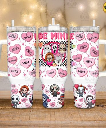 Horror Character Valentines Gift Moviescustom Stanley Quencher 40Oz Stainless Steel Tumbler With Handle