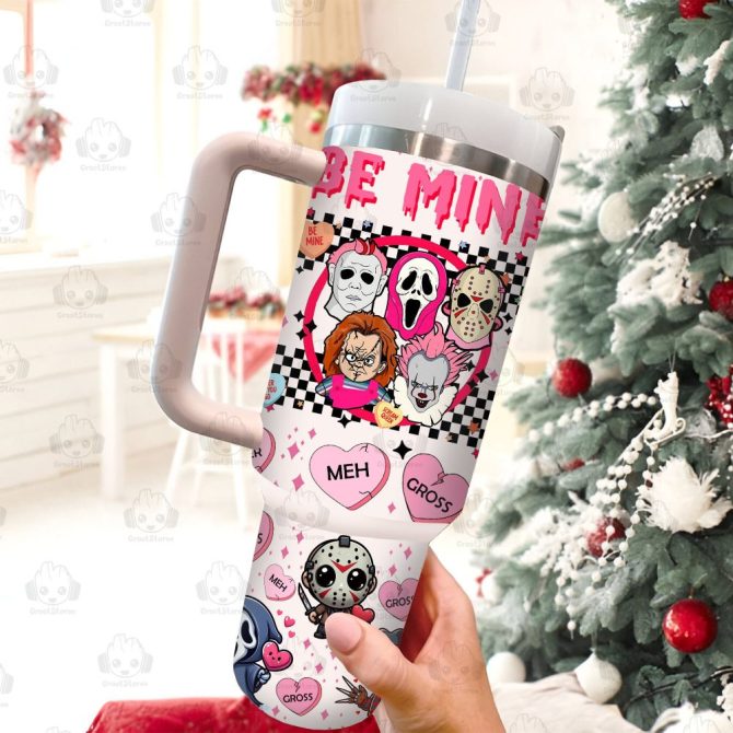 Horror Character Valentines Gift Moviescustom Stanley Quencher 40Oz Stainless Steel Tumbler With Handle - Image 2