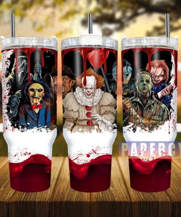 Horror Characters Custom Stanley Quencher 40Oz Stainless Steel Tumbler With Handle