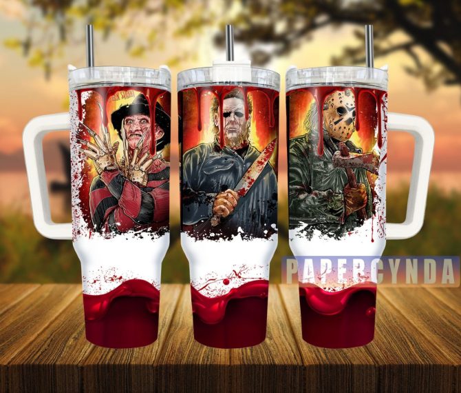 Horror Characters Custom Stanley Quencher 40Oz Stainless Steel Tumbler With Handle