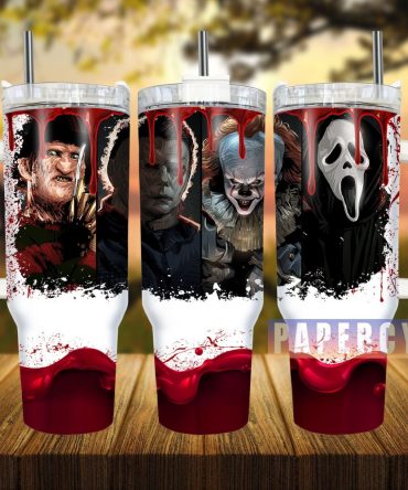 Horror Characters Custom Stanley Quencher 40Oz Stainless Steel Tumbler With Handle
