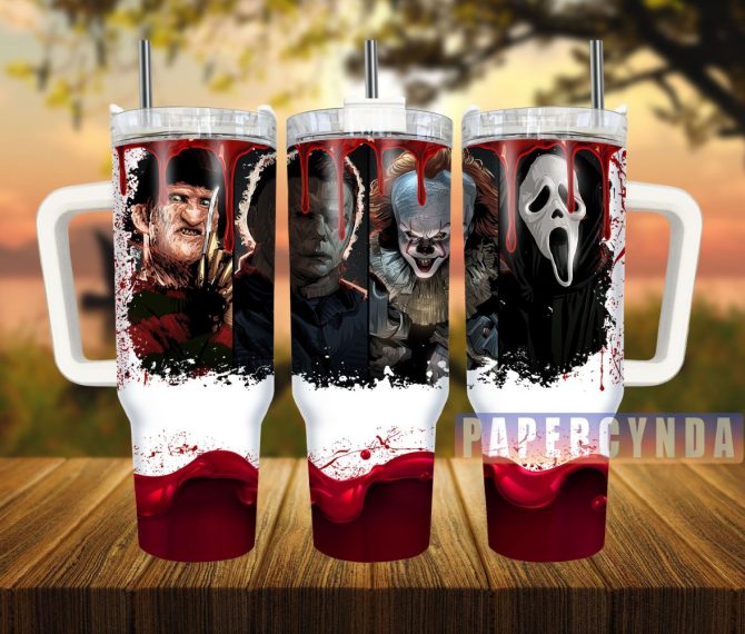 Horror Characters Custom Stanley Quencher 40Oz Stainless Steel Tumbler With Handle