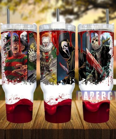 Horror Characters Custom Stanley Quencher 40Oz Stainless Steel Tumbler With Handle