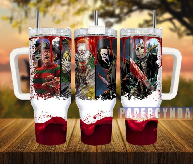 Horror Characters Custom Stanley Quencher 40Oz Stainless Steel Tumbler With Handle