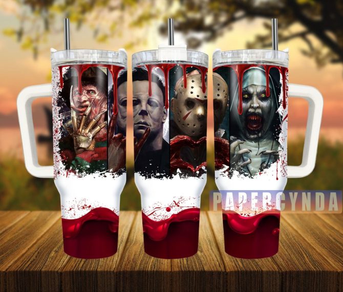 Horror Characters Custom Stanley Quencher 40Oz Stainless Steel Tumbler With Handle