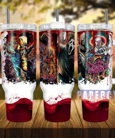 Horror Characters Custom Stanley Quencher 40Oz Stainless Steel Tumbler With Handle