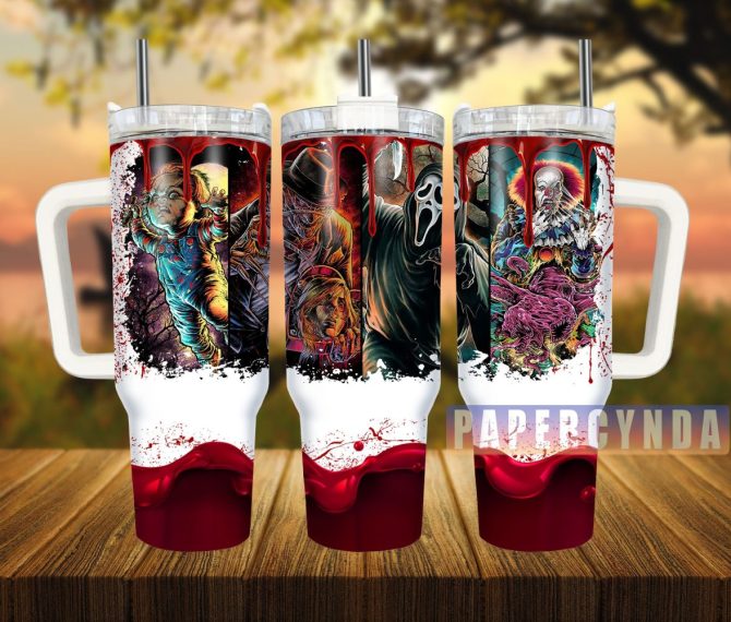 Horror Characters Custom Stanley Quencher 40Oz Stainless Steel Tumbler With Handle