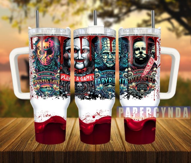 Horror Characters Custom Stanley Quencher 40Oz Stainless Steel Tumbler With Handle