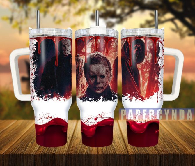 Horror Characters Custom Stanley Quencher 40Oz Stainless Steel Tumbler With Handle
