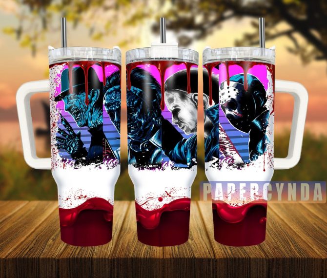 Horror Characters Custom Stanley Quencher 40Oz Stainless Steel Tumbler With Handle