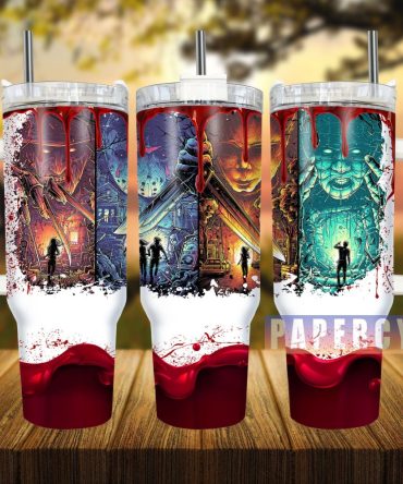 Horror Characters Custom Stanley Quencher 40Oz Stainless Steel Tumbler With Handle