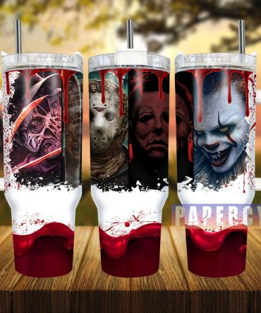 Horror Characters Custom Stanley Quencher 40Oz Stainless Steel Tumbler With Handle