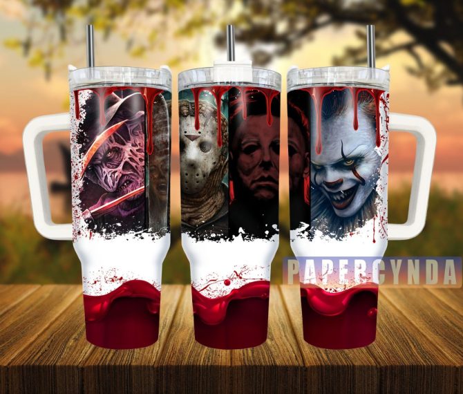 Horror Characters Custom Stanley Quencher 40Oz Stainless Steel Tumbler With Handle
