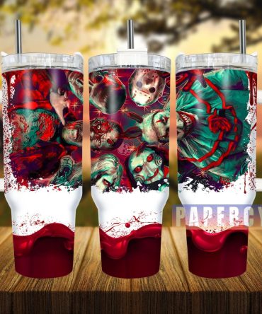 Horror Characters Custom Stanley Quencher 40Oz Stainless Steel Tumbler With Handle