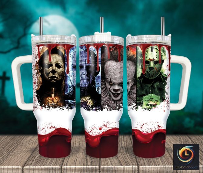 Horror Characters Movies Custom Stanley Quencher 40Oz Stainless Steel Tumbler With Handle