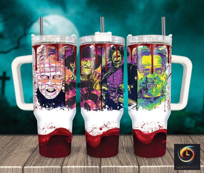 Horror Characters Movies Custom Stanley Quencher 40Oz Stainless Steel Tumbler With Handle