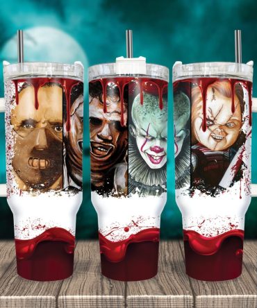 Horror Characters Movies Custom Stanley Quencher 40Oz Stainless Steel Tumbler With Handle