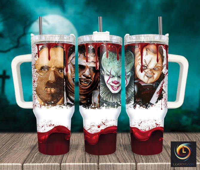 Horror Characters Movies Custom Stanley Quencher 40Oz Stainless Steel Tumbler With Handle