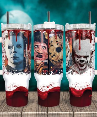 Horror Characters Movies Custom Stanley Quencher 40Oz Stainless Steel Tumbler With Handle