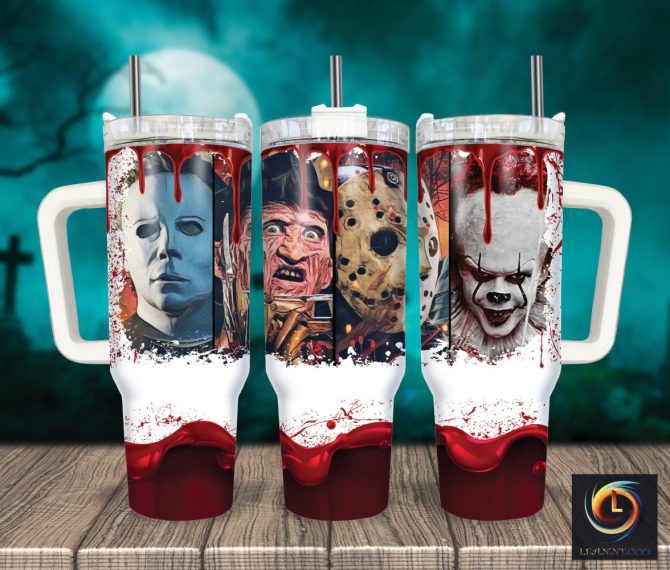 Horror Characters Movies Custom Stanley Quencher 40Oz Stainless Steel Tumbler With Handle