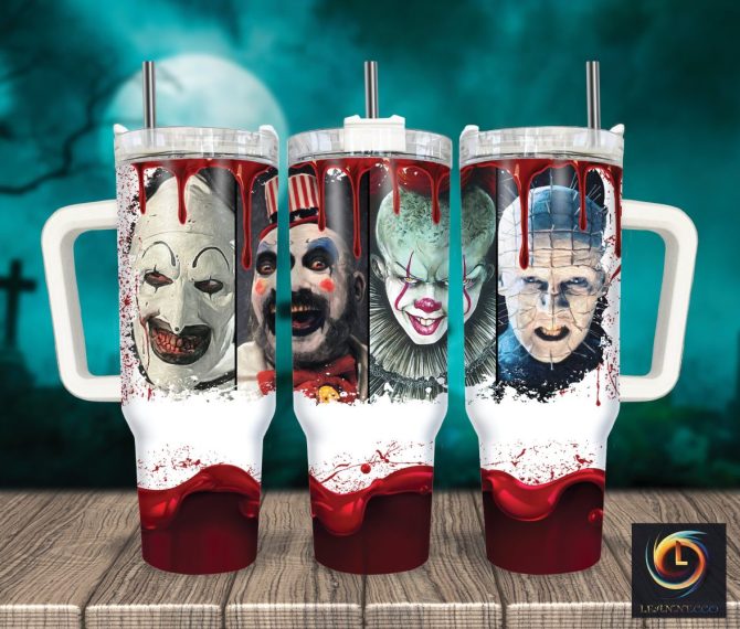 Horror Characters Movies Custom Stanley Quencher 40Oz Stainless Steel Tumbler With Handle