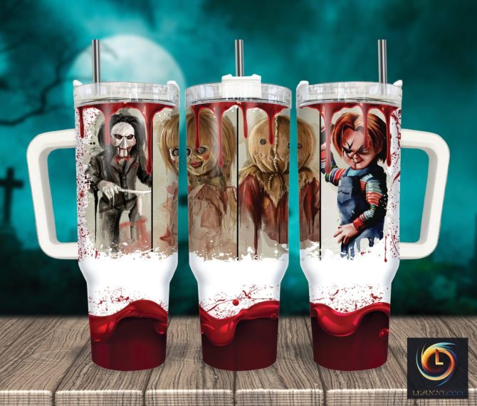 Horror Characters Movies Custom Stanley Quencher 40Oz Stainless Steel Tumbler With Handle