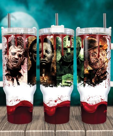 Horror Characters Movies Custom Stanley Quencher 40Oz Stainless Steel Tumbler With Handle